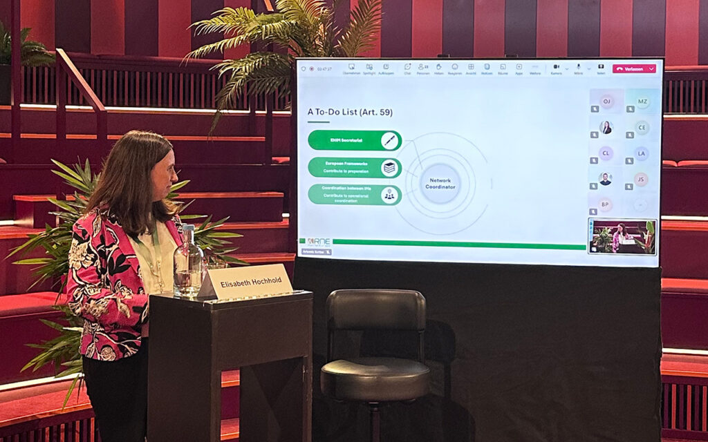 Elisabeth Hochhold speaking at the RNE Summer Academy 25 about the Network Coordinator Project